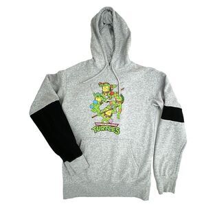 Teenage Mutant Ninja Turtles Sweatshirt Hoodie Pullover Nickelodeon Gray Sz S*